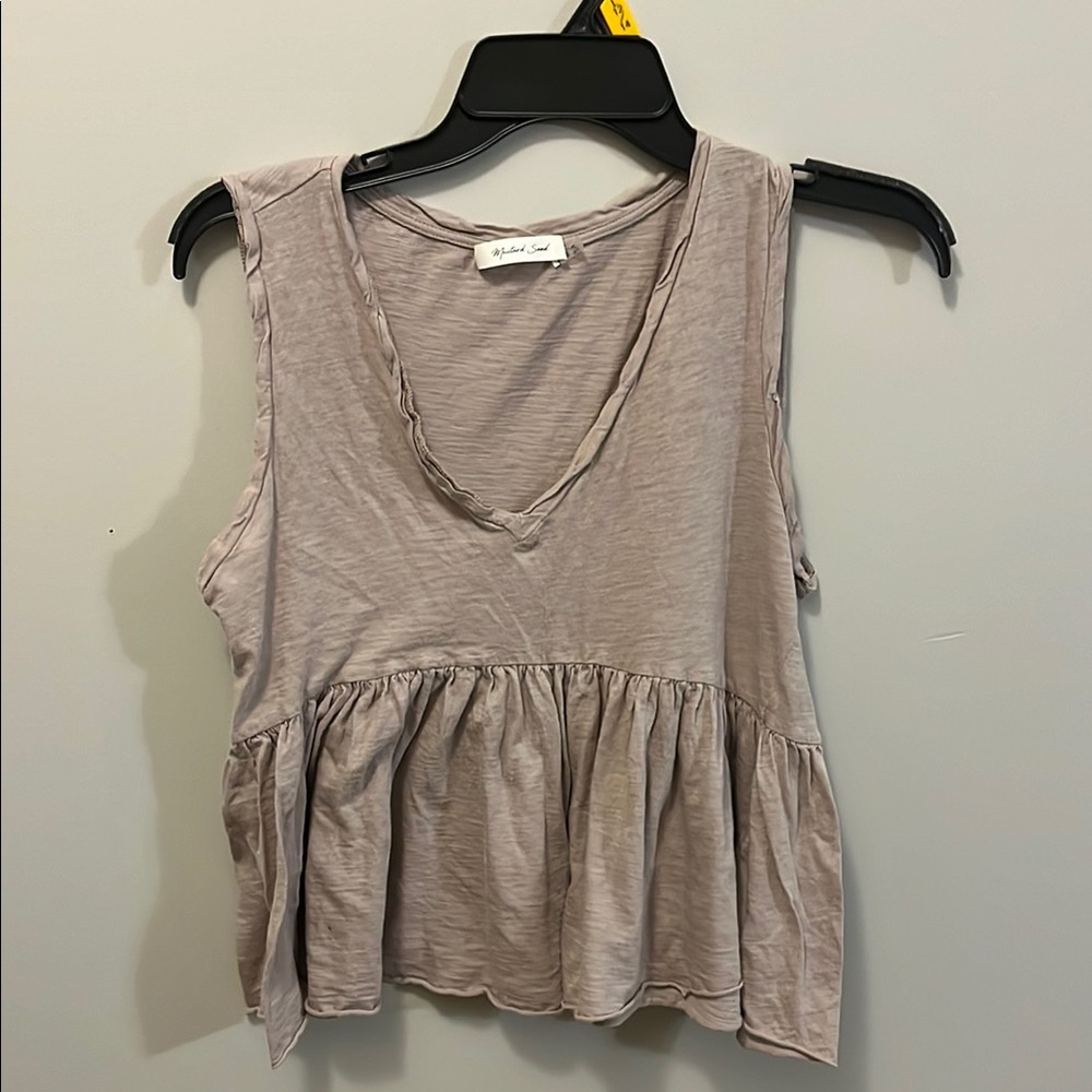 V-Neck Tank Top in Taupe